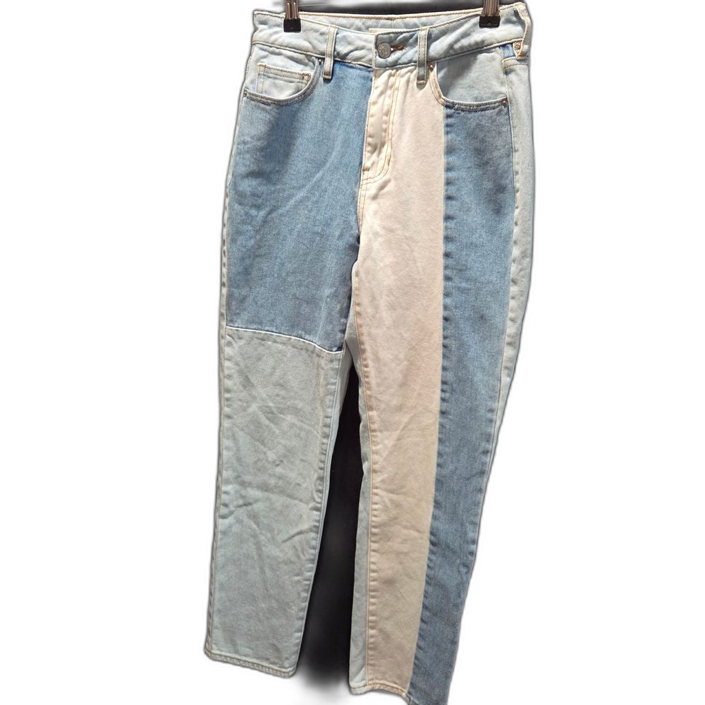 PacSun Patchwork Colorblock High Waist 90's style Mom Two Tone Jean Sz 24 (00)